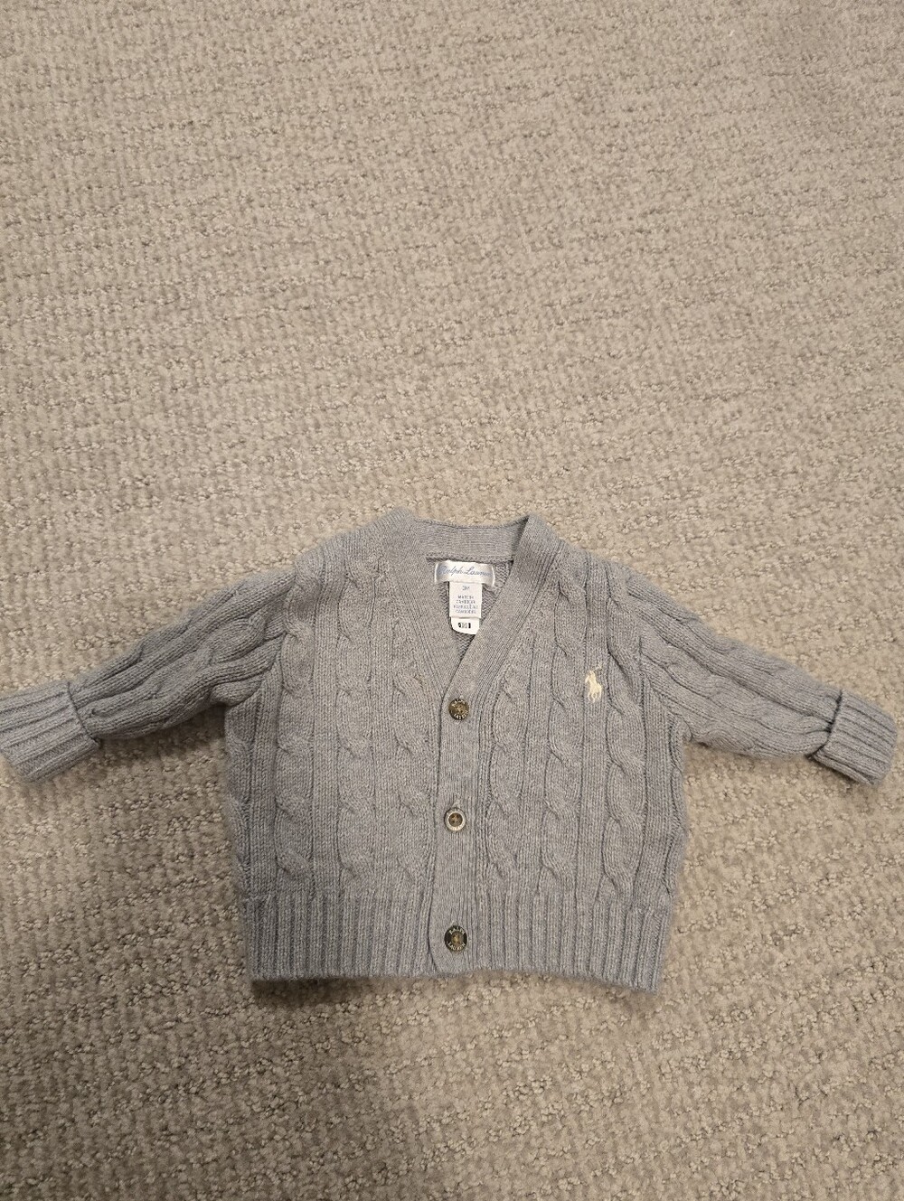 Ralph Lauren cable knit gray sweater